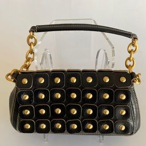 Maxx New York Black/Gold Leather Bag